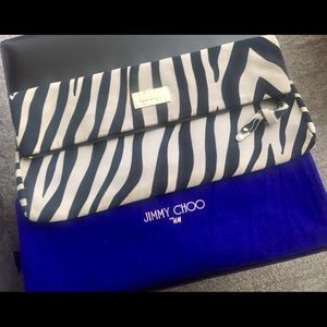 Jimmy Choo for H&M zebra print leather clutch